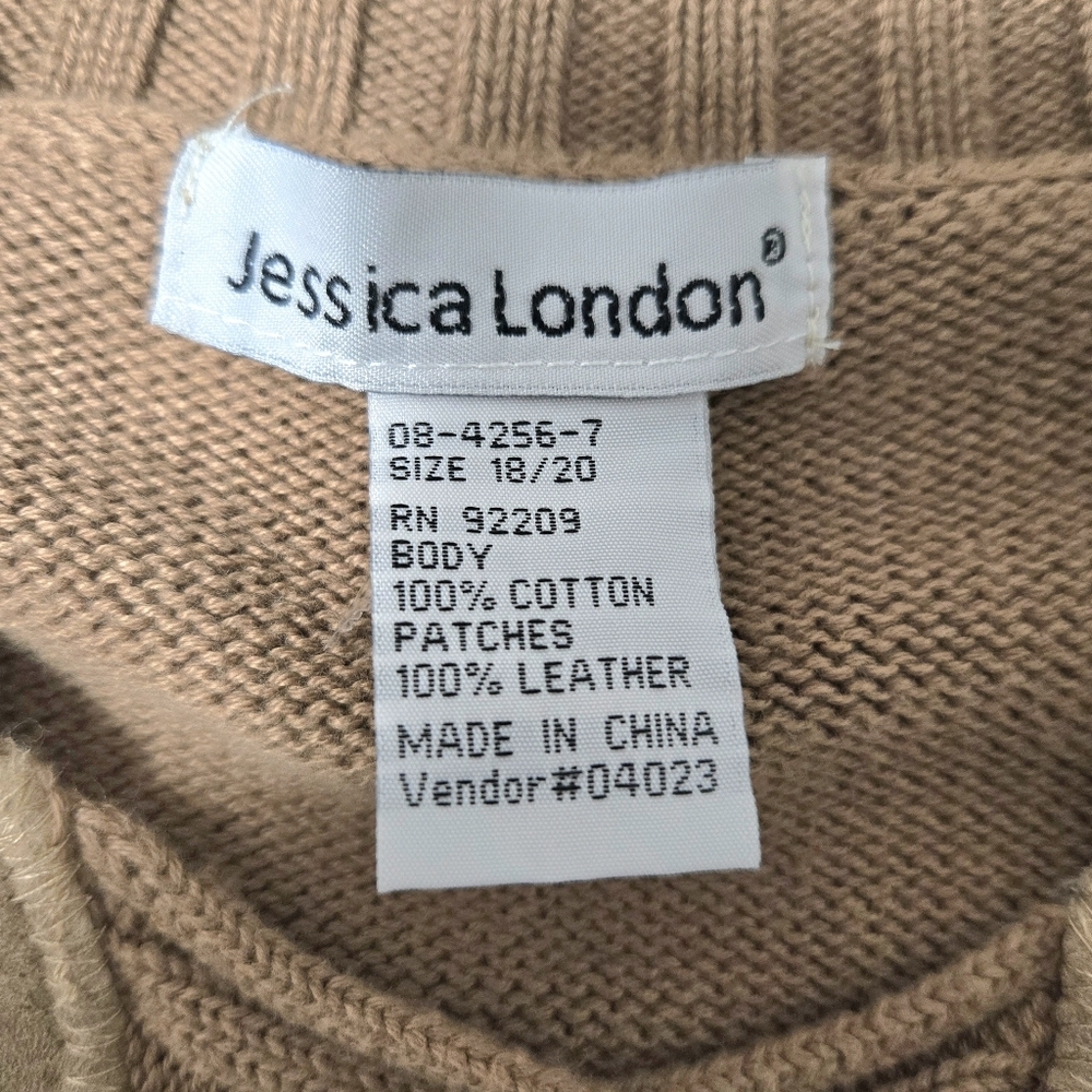 Jessica London  Sweater Jacket/cardigan. Tan, Suede, Size 18/20 - Picture 15 of 15